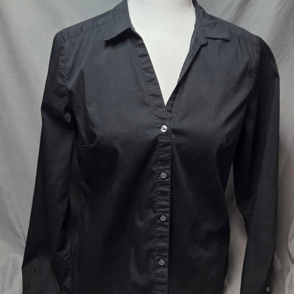 H&M Women’s Black Long Sleeve Button-Up Shirt – Size 8 - Picture 1 of 5